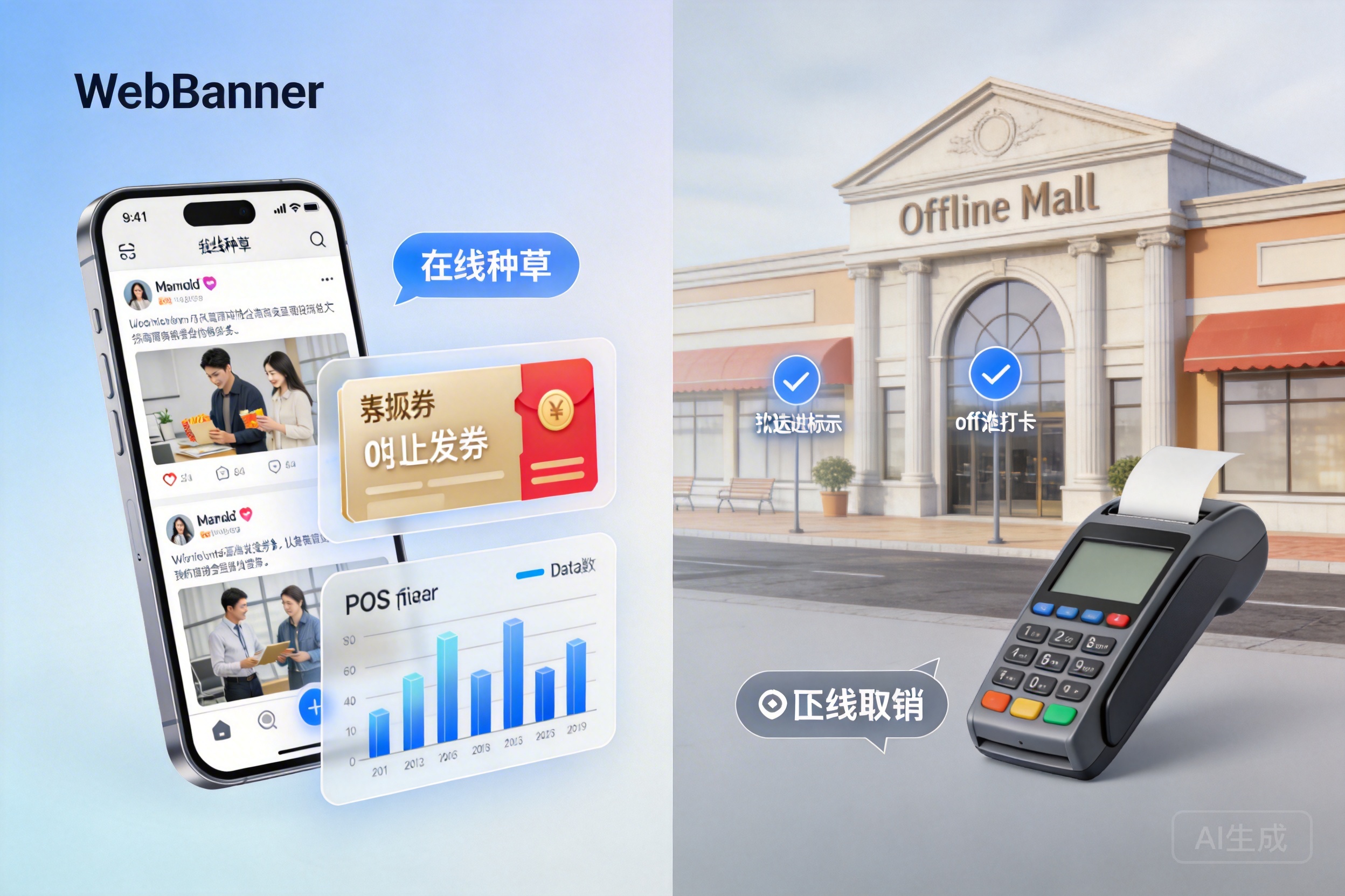 线上线下联动玩法：线上种草+线下打卡任务、线上发券+线下核销，老旧商场如何用数据驱动拉新与转化