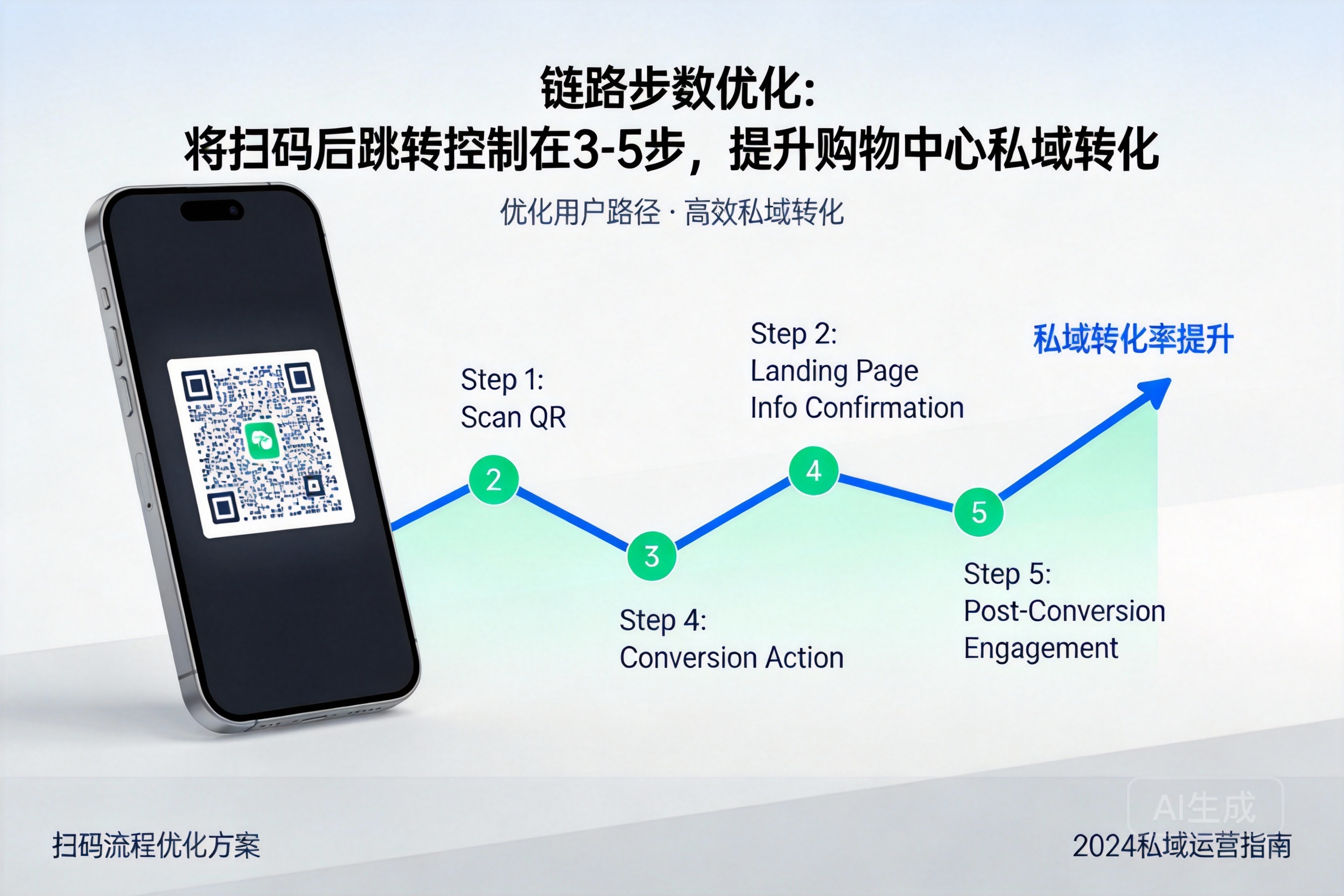 链路步数优化：将扫码后跳转控制在3-5步，提升购物中心私域转化