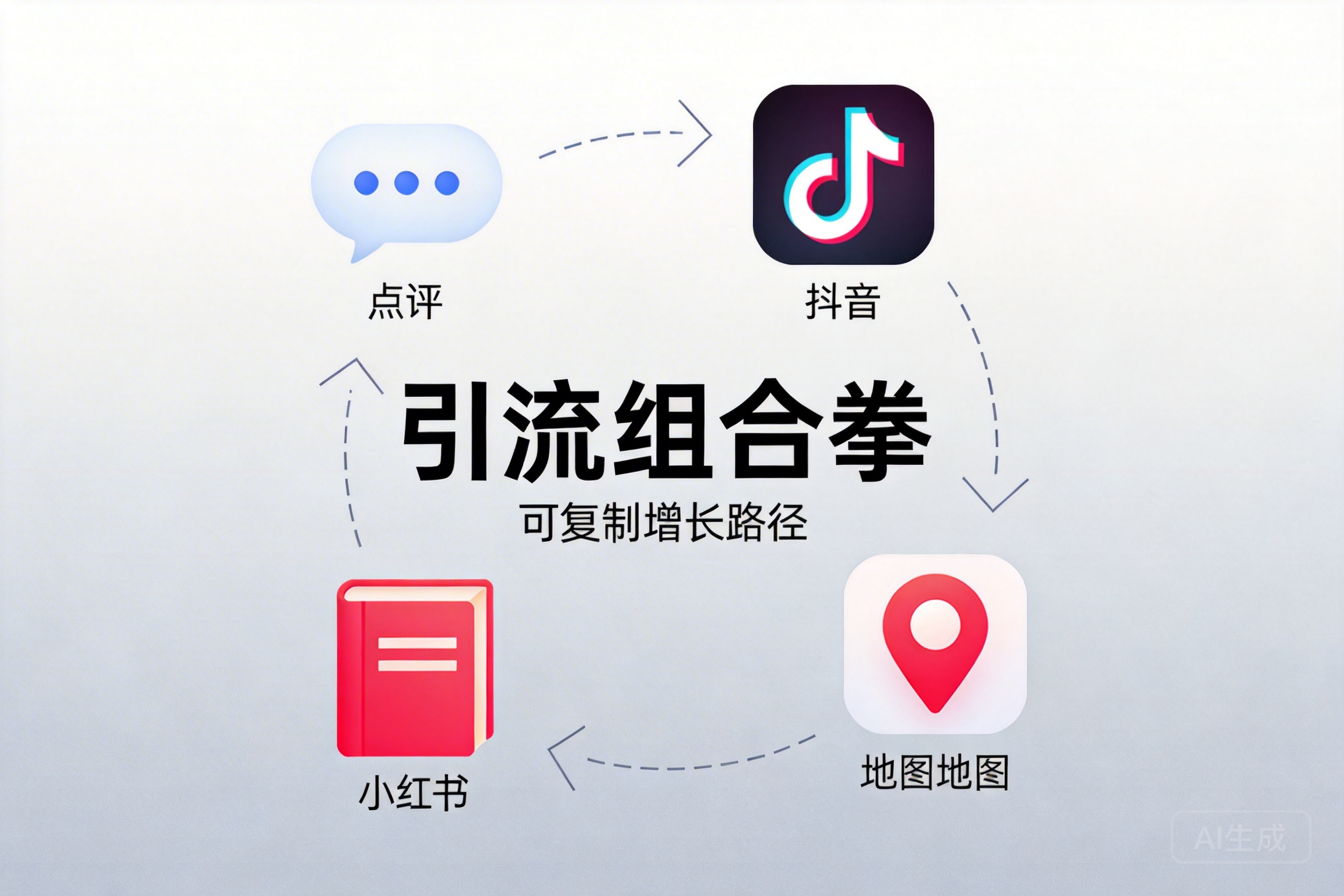 公域平台 × 商业地产的引流组合拳：点评、抖音、小红书、地图导流私域