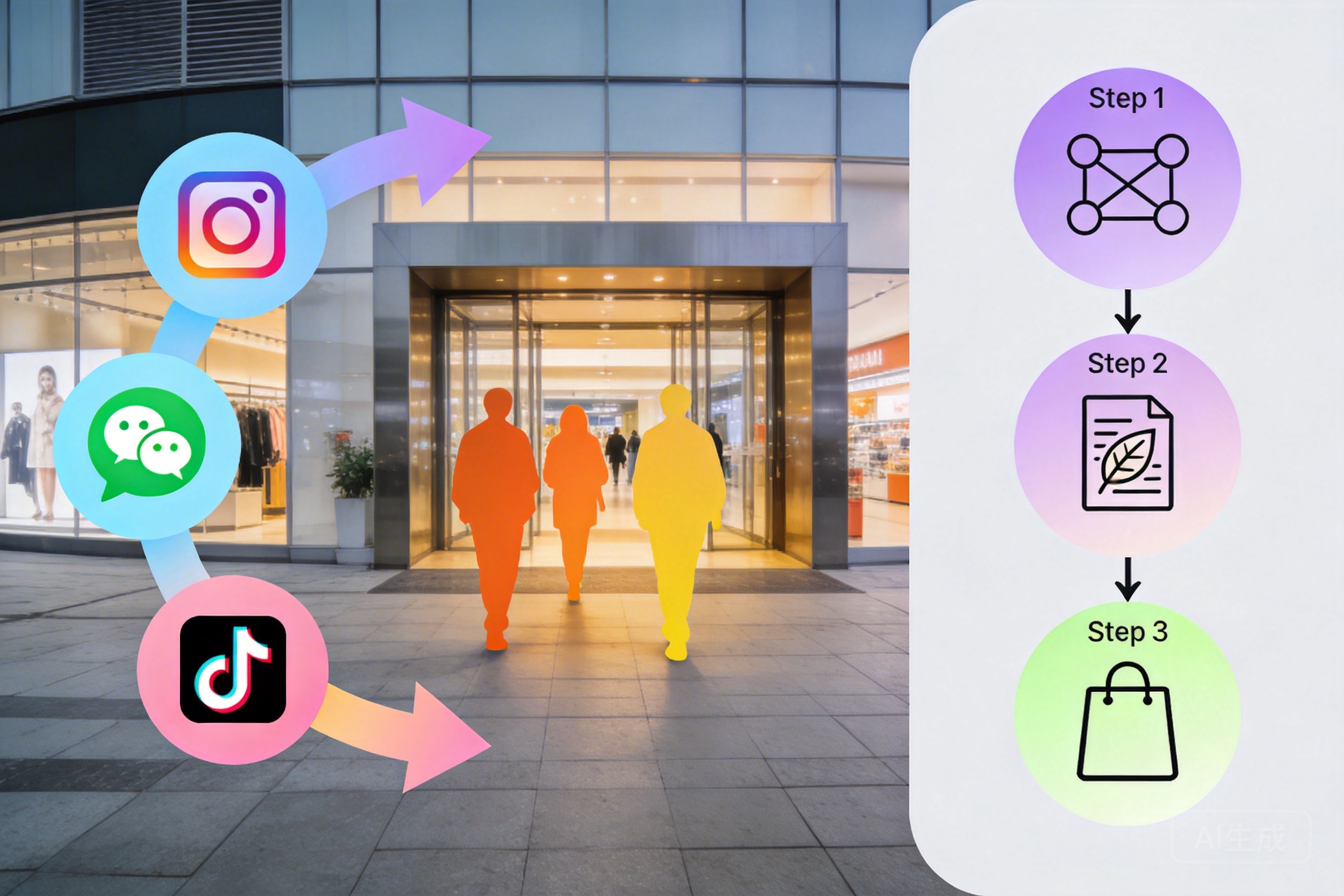 社交媒体与线下到店客流的转化：购物中心3步激活到店GMV增长