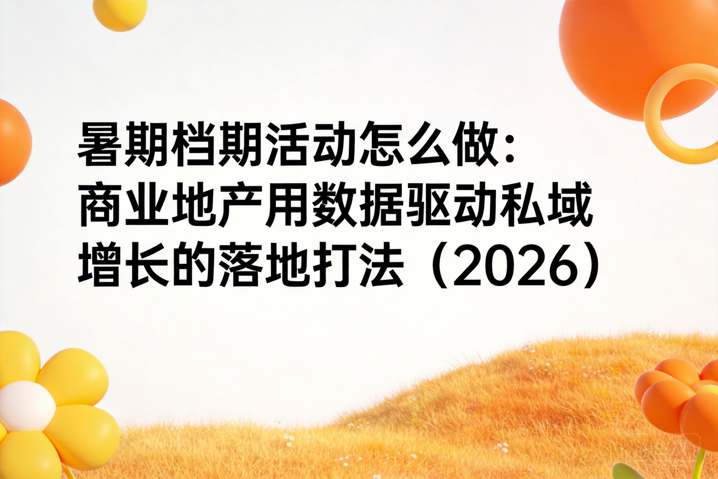 暑期档期活动怎么做：商业地产用数据驱动私域增长的落地打法（2026）