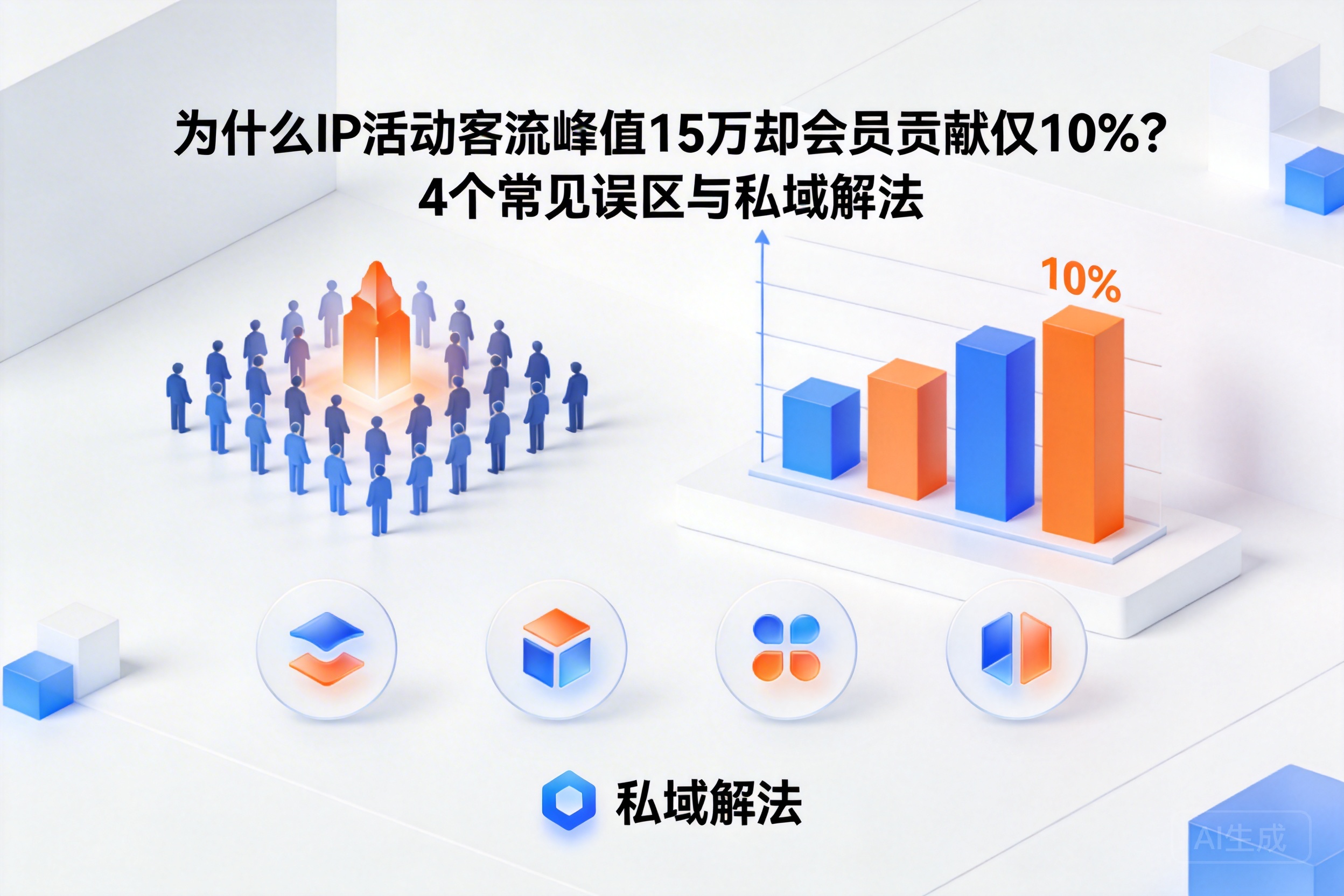 为什么IP活动客流峰值15万却会员贡献仅10%？4个常见误区与私域解法